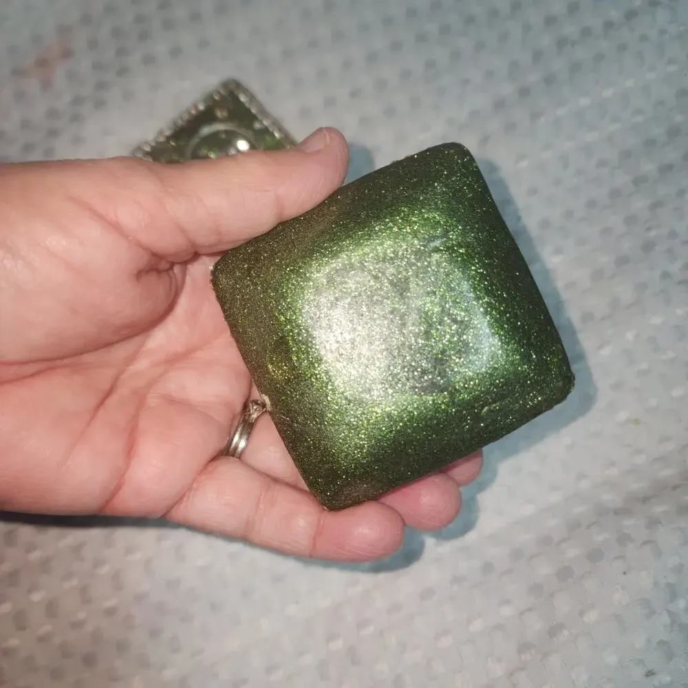 EMERALD GREEN SPARKLING SQUARE TRINKET BOX